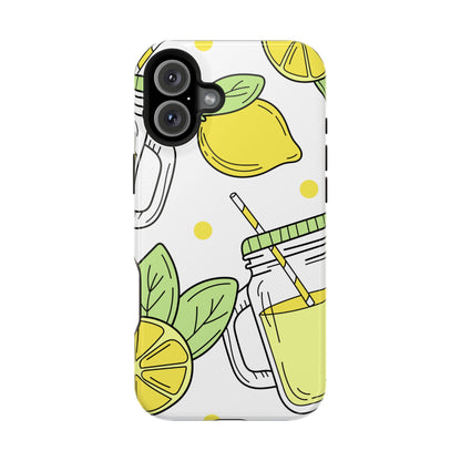 Lemonade Love Tough MagSafe iPhone Case – Fun Lemon Mason Jar Design, Dual-Layer Protection