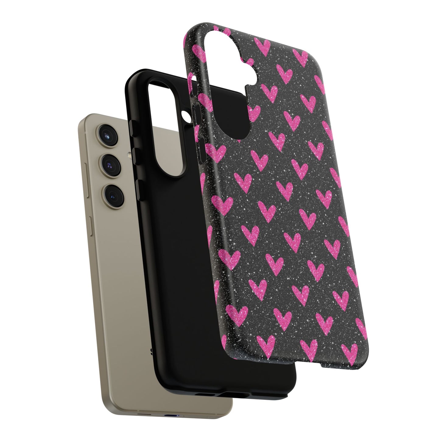 Sparkling Pink Hearts Samsung Galaxy Case