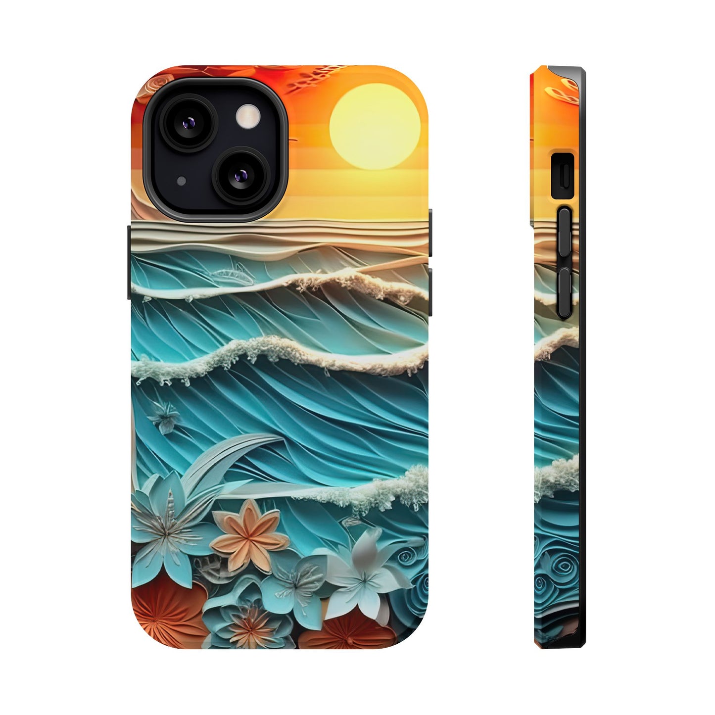 Tropical Sunset Paper Art Ocean – iPhone Series Case