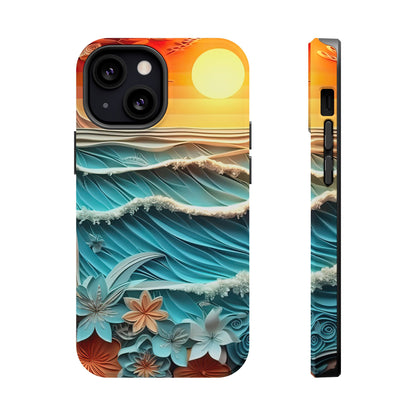 Tropical Sunset Paper Art Ocean – iPhone Series Case