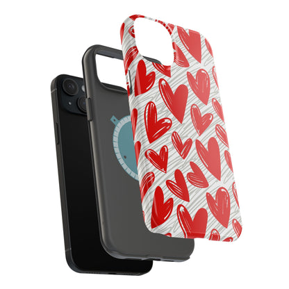 MagSafe Case: Whimsical Heart Doodle