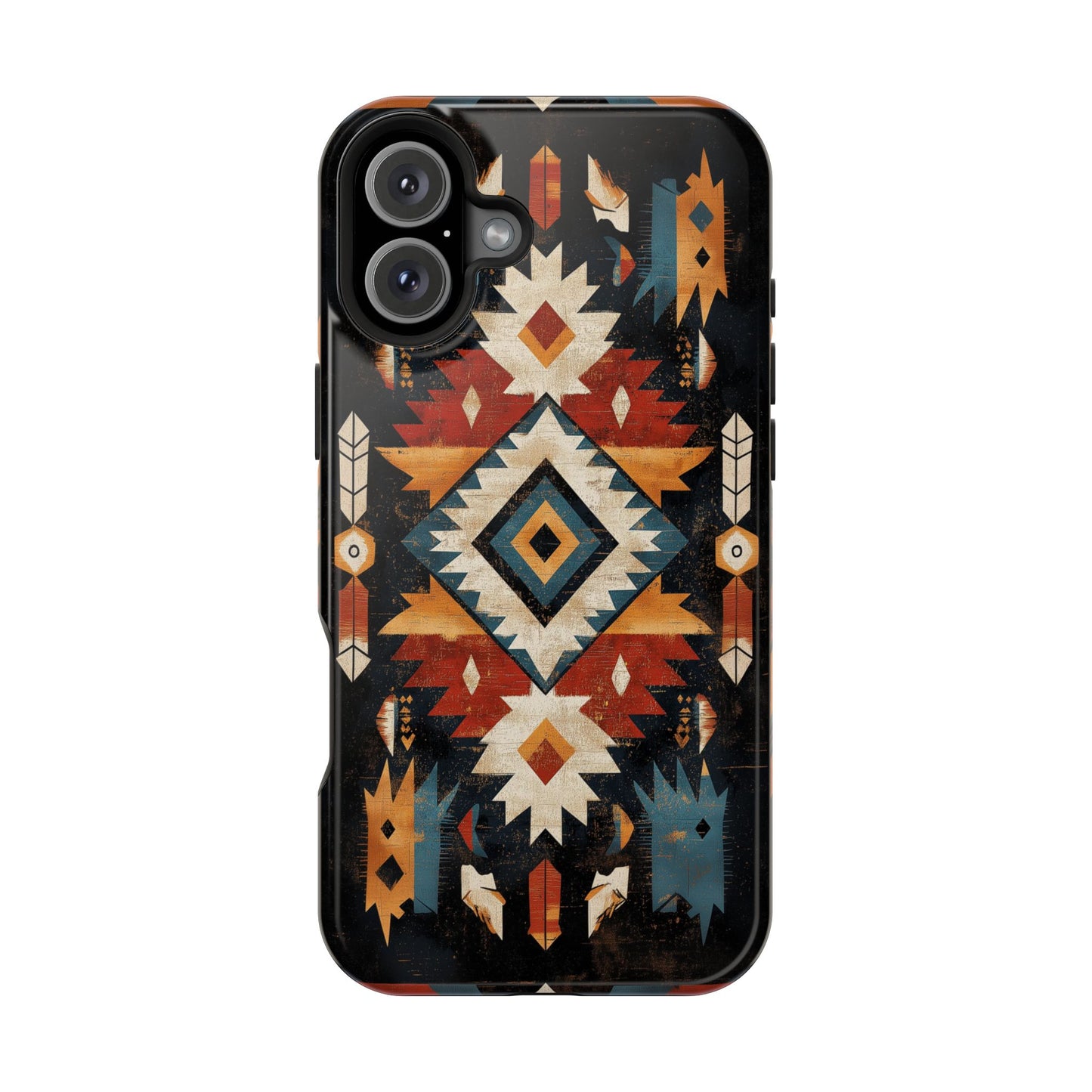 Southwestern Arrow & Diamond Tough MagSafe iPhone Case – Bold Tribal Design, Dual-Layer Protection