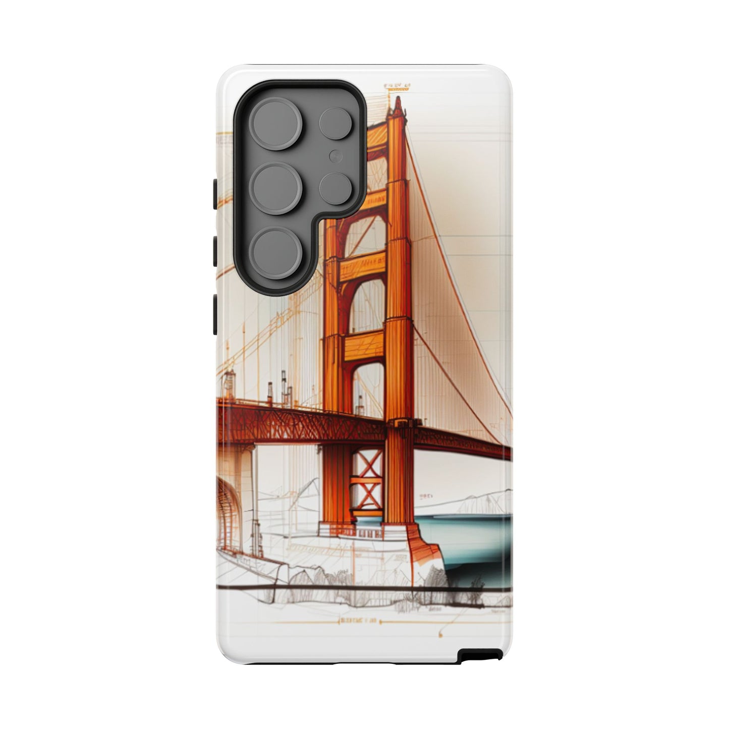 Golden Gate Bridge Samsung Galaxy Case - Architectural Sketch Design