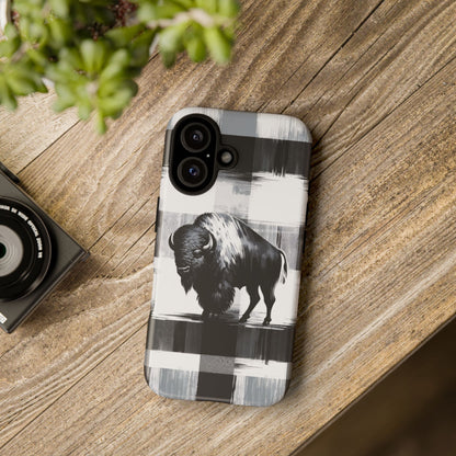 Black White Buffalo Plaid Phone Case!