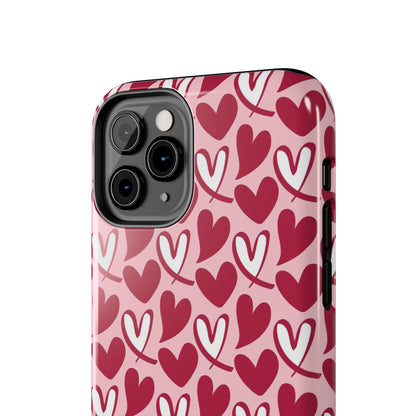 Hand-Drawn Hearts iPhone Case