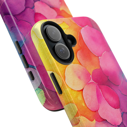 Sunset Petals Watercolor iPhone Case – Slim Design, Glossy Finish