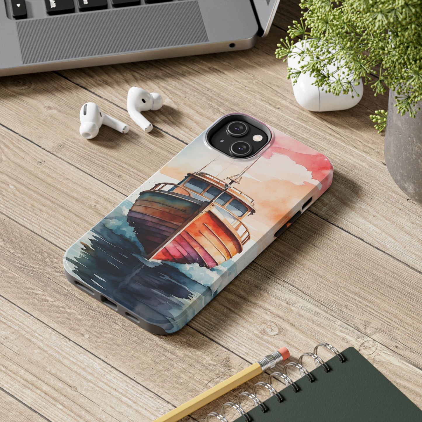 Sunset Sail Watercolor Boat – iPhone Series Case