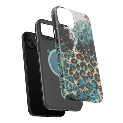 Turquoise Paisley Cowhide Leopard - MagSafe iPhone Series Case