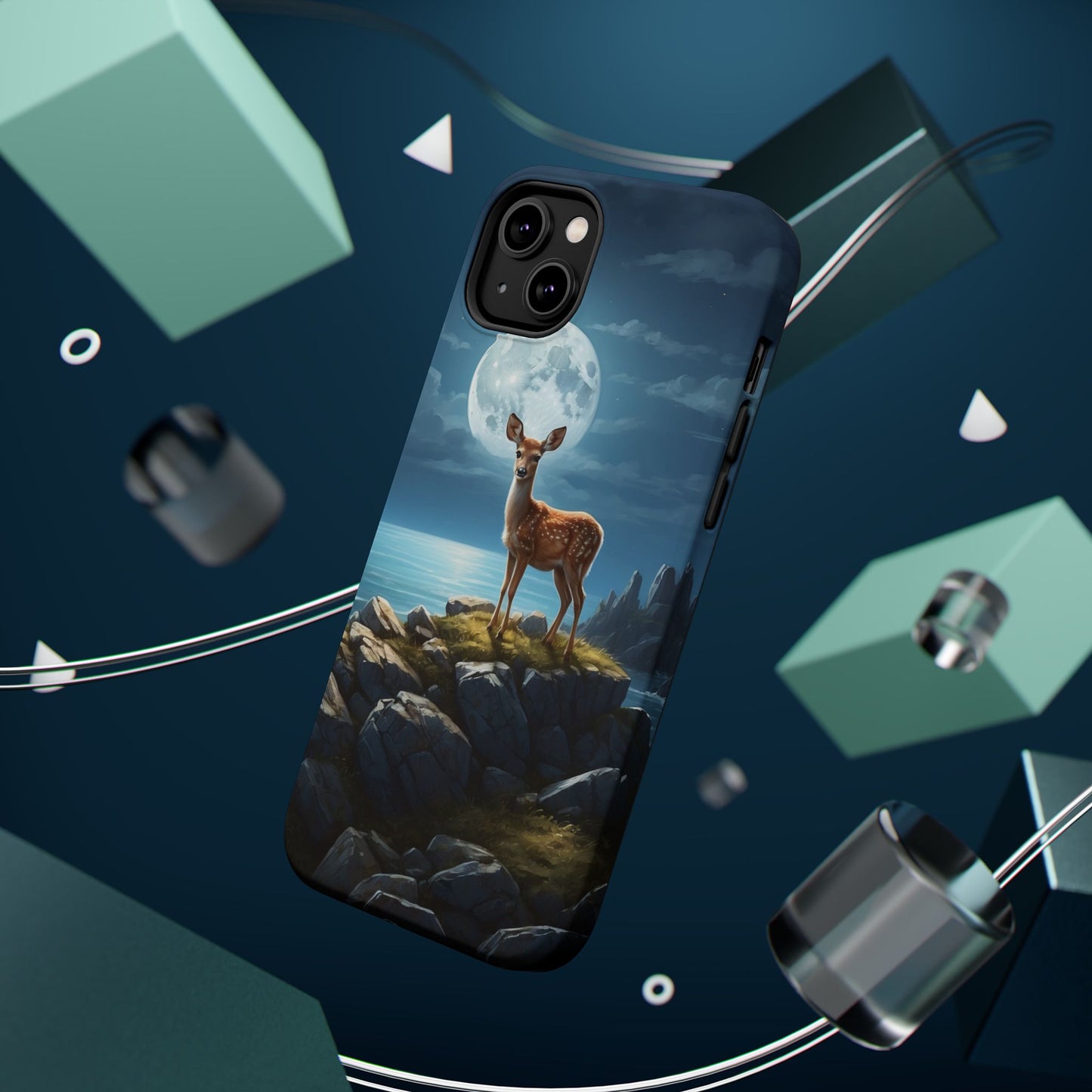 Enchanted Fawn Under the Moonlit Sky MagSafe iPhone Case