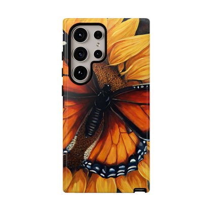 Monarch Butterfly & Sunflower Art – iPhone Case