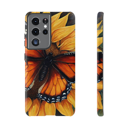 Monarch Butterfly & Sunflower Art – iPhone Case