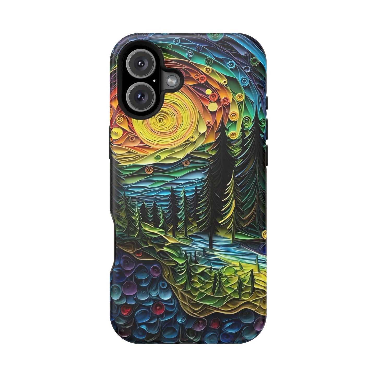 Radiant Forest Sunset MagSafe iPhone Case – Artistic Landscape Design