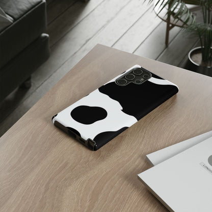 Bold Black and White Cow Print Tough Samsung Galaxy Case – Modern Animal Pattern with Dual-Layer Protection