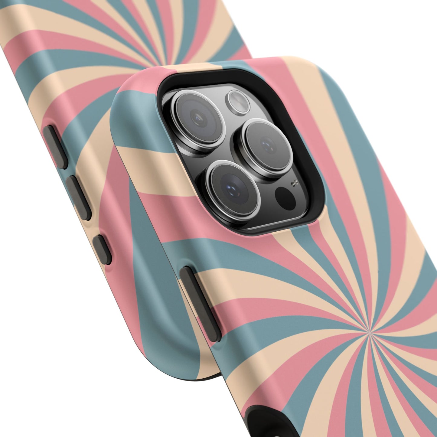 Vintage Pastel Swirl MagSafe iPhone Case – Dual-Layer Protection with 70s-Inspired Design