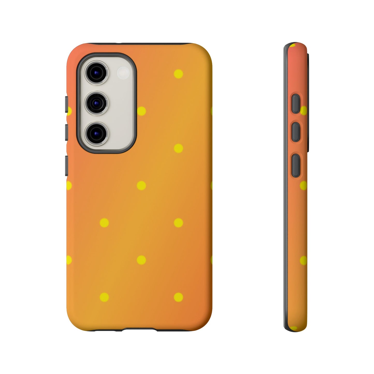 Sunset Gradient Polka Dots Samsung Galaxy Case – Shockproof, Matte Finish, Dual-Layer Protection