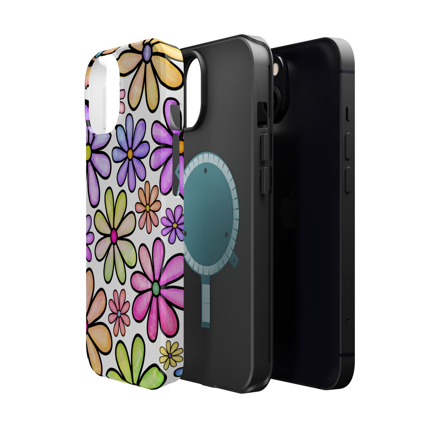 Pastel Daisy Dream MagSafe iPhone Case – Slim Profile, Glossy Finish