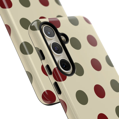 Red & Green Polka Dots on Cream – Samsung Galaxy Case