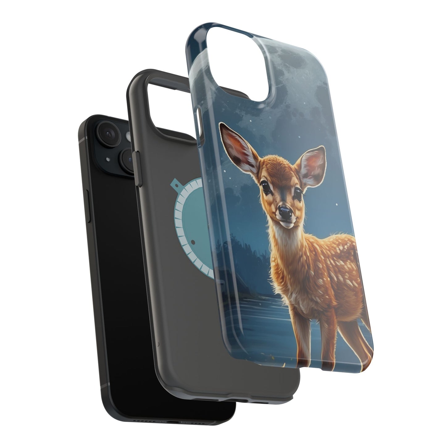 MagSafe-Compatible iPhone Case – Enchanted Fawn Under the Moonlit Sky