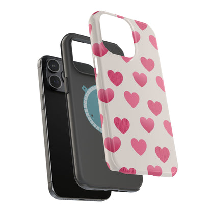 Textured Hearts MagSafe iPhone Case