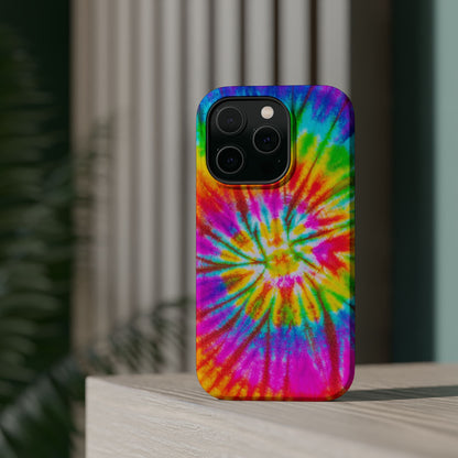 Rainbow Spiral Tie-Dye MagSafe Case – Vibrant Colors & Functionality