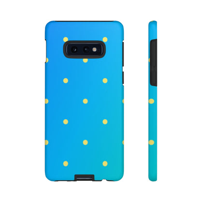 Blue Ocean Gradient Polka Dots Samsung Galaxy Case – Shockproof, Smooth Matte Finish, Dual-Layer Design