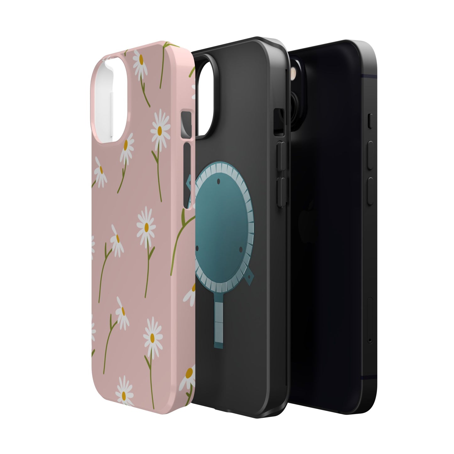 Daisy Delight Tough MagSafe iPhone Case – Cute Floral Design with Dual-Layer Protection