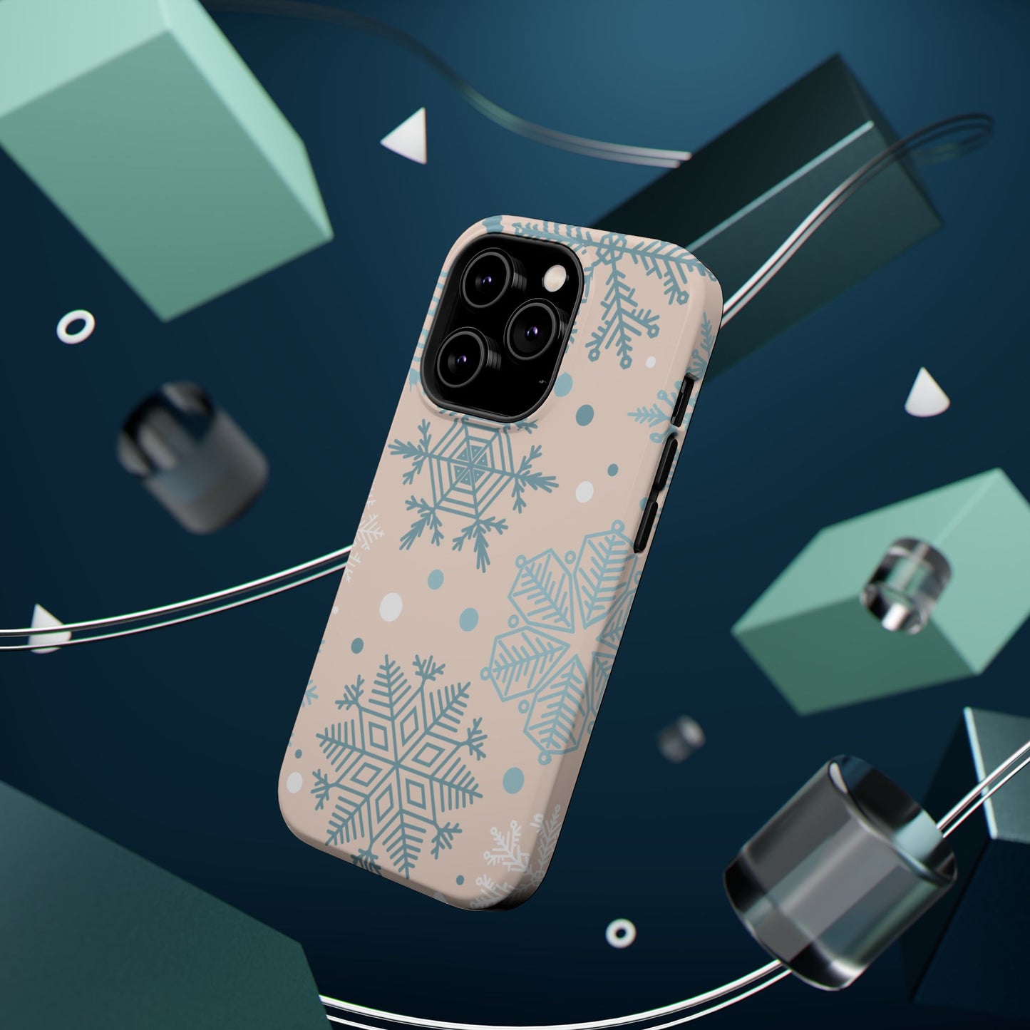 Winter Snowflakes MagSafe iPhone Case – Shockproof, Smooth Matte Finish, Dual-Layer Protection