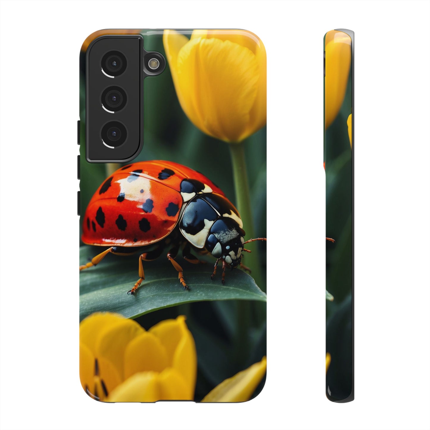 Samsung Galaxy Case: Vibrant Ladybug Amidst a Lush Yellow Flower Garden