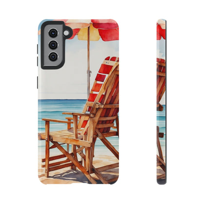 Beach Bliss Samsung Galaxy Case – Relaxing Seaside Chair and Umbrella Design