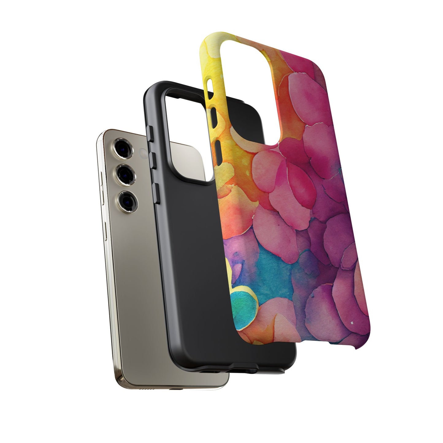 Sunset Petals Watercolor Samsung Galaxy Case – Slim Design, Glossy Finish