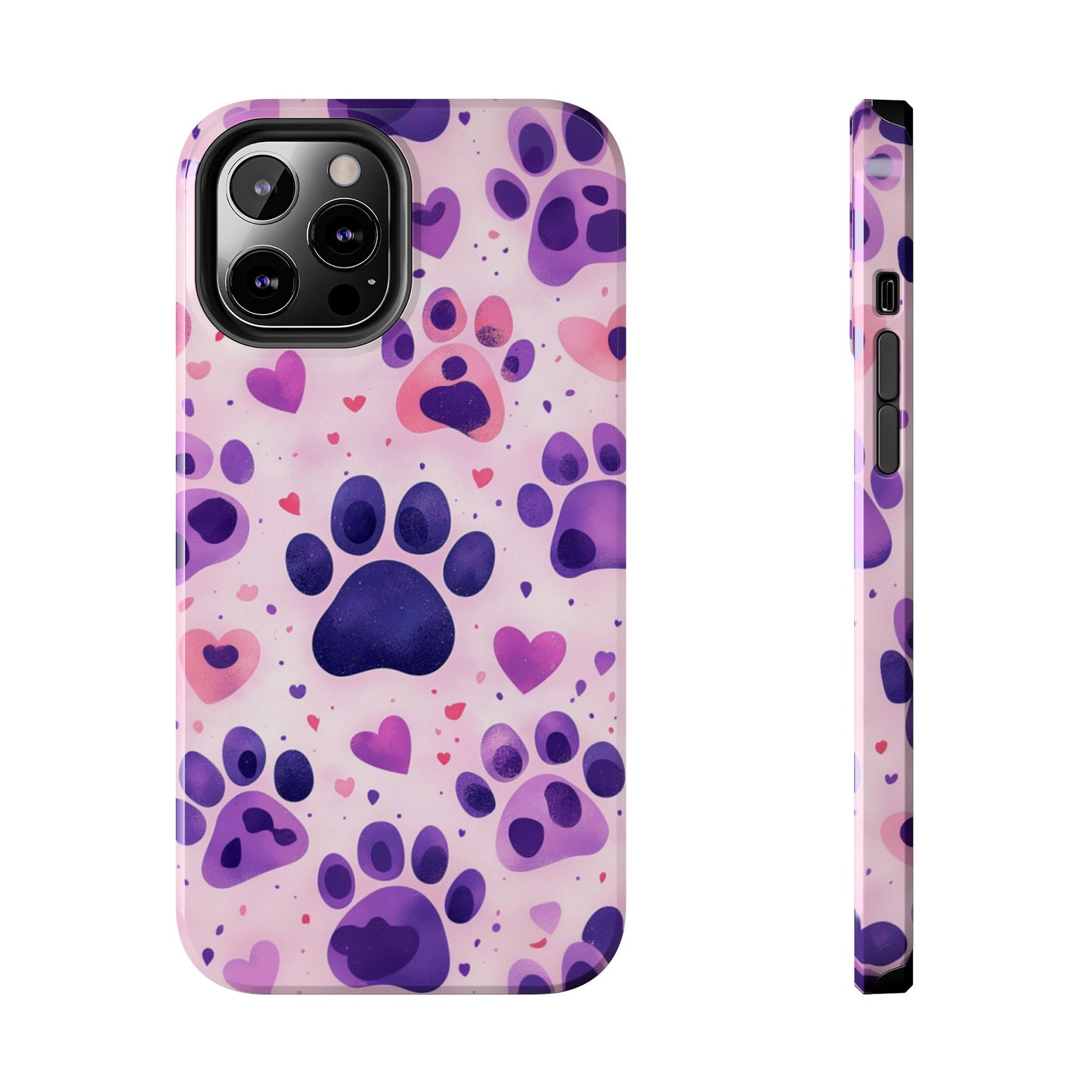 Purple Paw Print iPhone Case - Playful Pet Lover’s Protective Cover