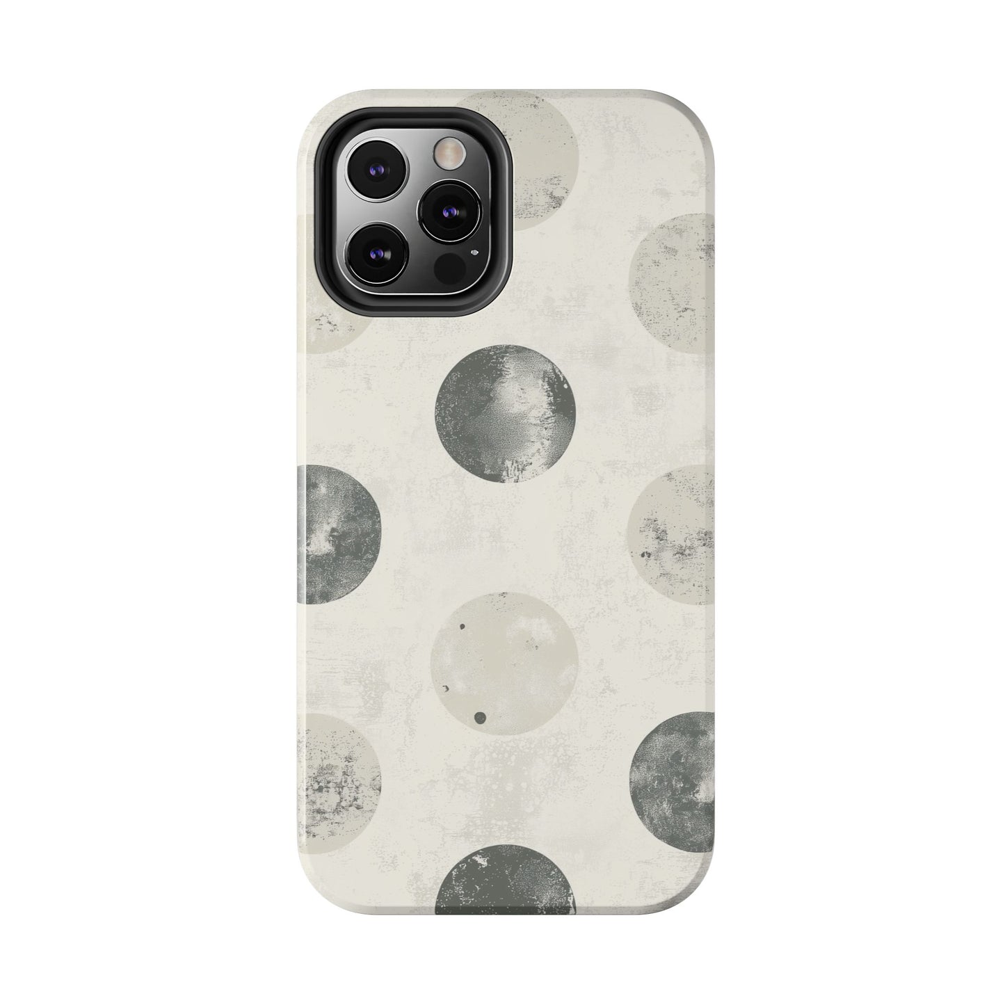 Vintage Polka Dot iPhone Case - Neutral Retro Protective Cover