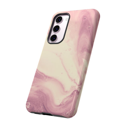 Blush Marble Glow – Samsung Galaxy Case with Rose Gold Swirl Design