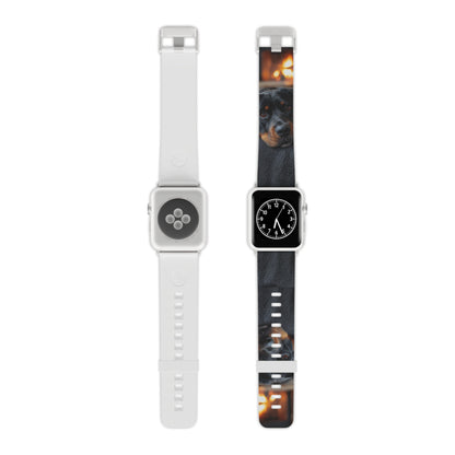  Charming Rottweiler by the Fireplace Apple Watch Band