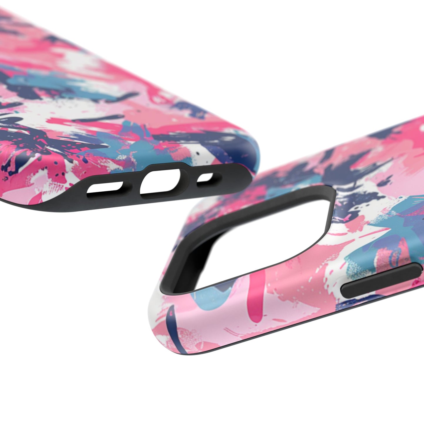 Vibrant Pink & Navy Abstract Splash – MagSafe iPhone Case