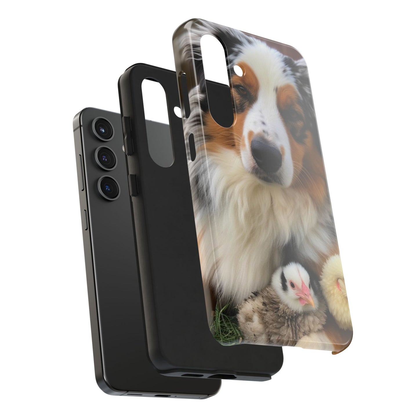 Aussie Farm Dog and Baby Chicks Phone Case