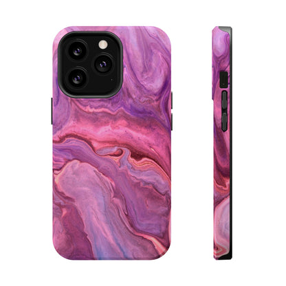 Lavender Dreamscape – MagSafe Case with Abstract Purple & Pink Marble Art