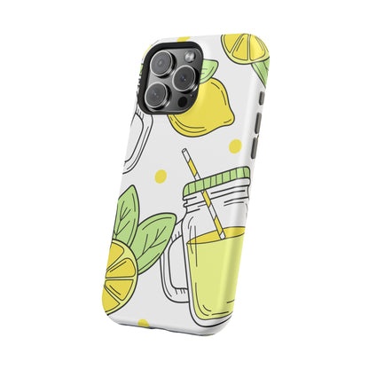 Lemonade Love Tough MagSafe iPhone Case – Fun Lemon Mason Jar Design, Dual-Layer Protection