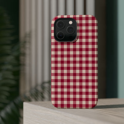 Vintage Red Gingham Check – MagSafe iPhone Case