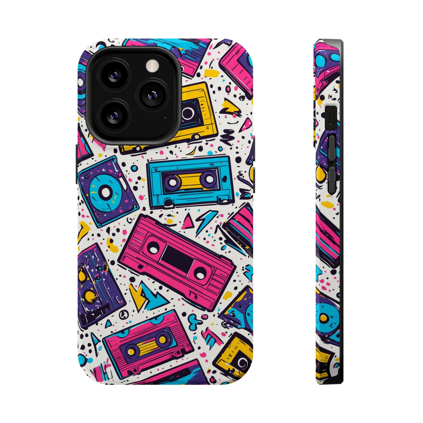 Retro Cassette Vibes Tough MagSafe iPhone Case – Bold 80s Tape Design, Shockproof Protection