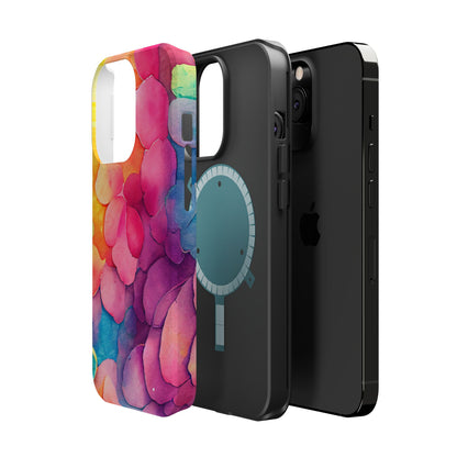 Sunset Petals Watercolor MagSafe iPhone Case – Slim Design, Glossy Finish