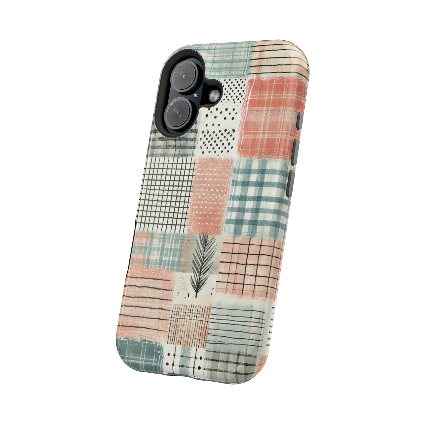 Rustic Patchwork MagSafe iPhone Case | Farmhouse Style & Shockproof