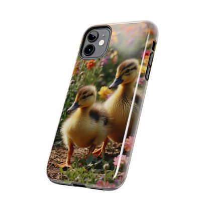 Charming Ducklings in Floral Garden - iPhone Case