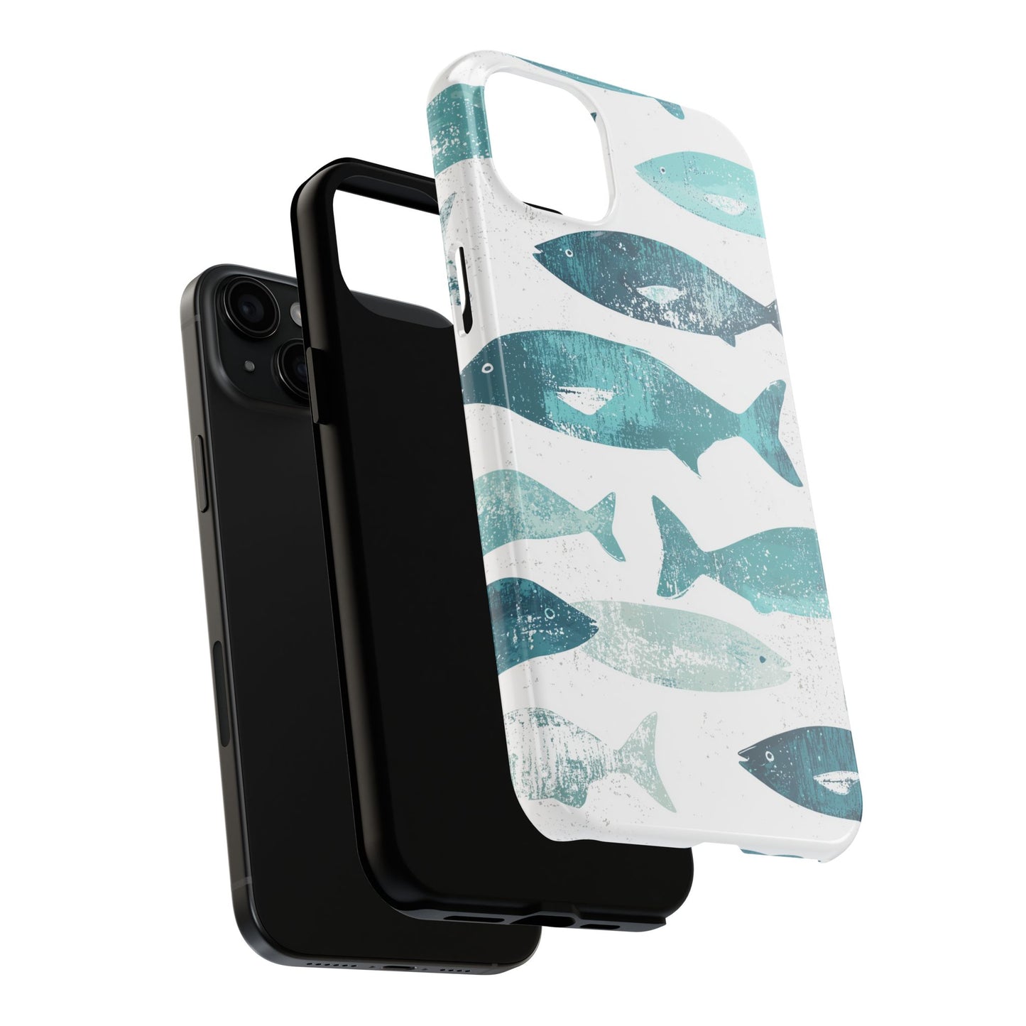 Vintage Blue Fish Print - iPhone Series Case