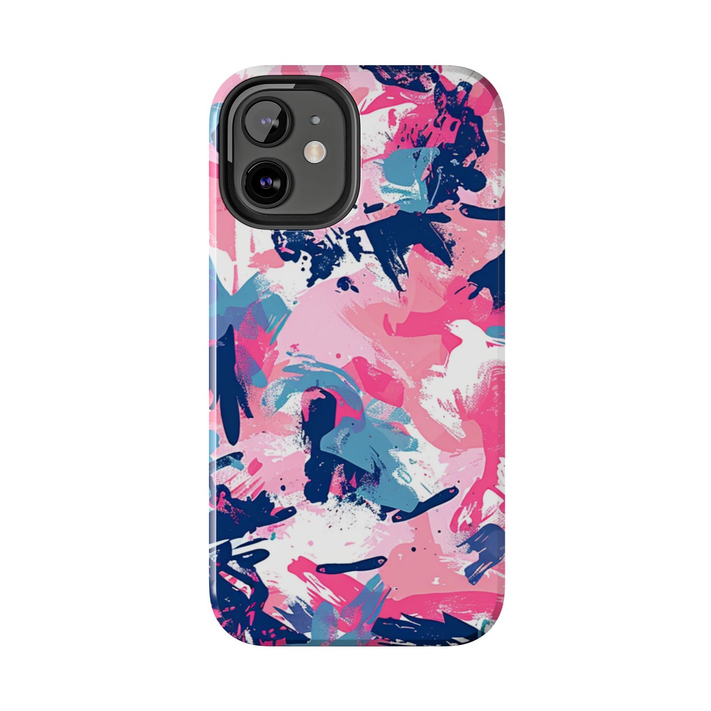 Vibrant Pink & Navy Abstract Splash – iPhone Case