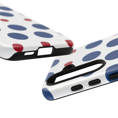 Bold Navy & Red Polka Dot Pattern – Samsung Galaxy Case