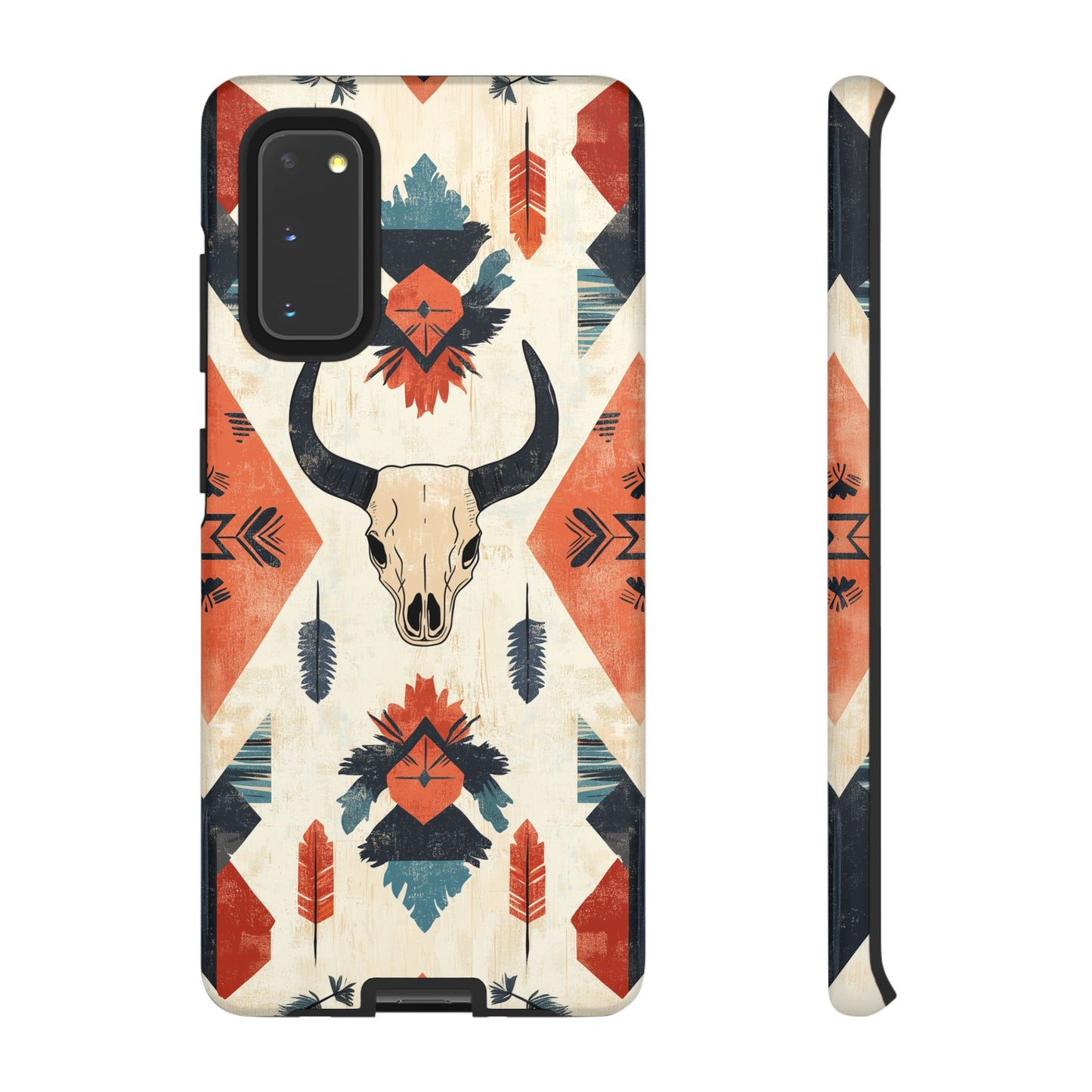 Southwestern Boho Skull Tough iPhone Case – Durable Matte Finish, Dual - Layer Protection - BOGO Cases