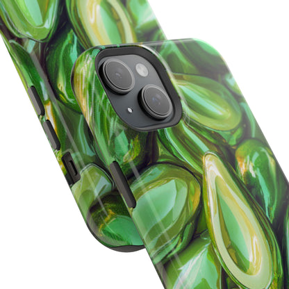 Glossy Avocado MagSafe iPhone Case – Sleek Green 3D Fruit Design, Durable and Stylish