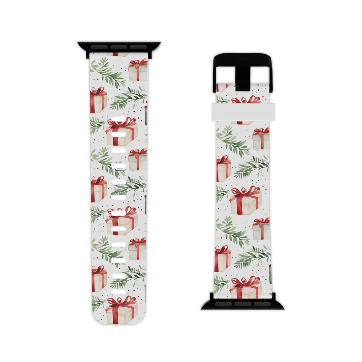 Watercolor Holiday Gifts & Greenery Apple Watch Band