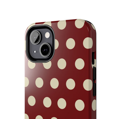 Classic Red & Cream Polka Dots - iPhone Case